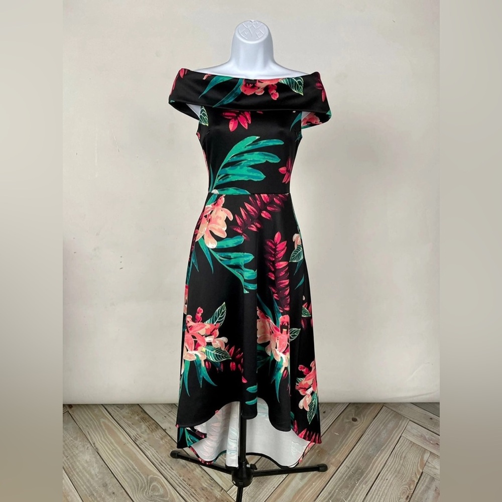 Charlotte Russe off the shoulder tropical dress